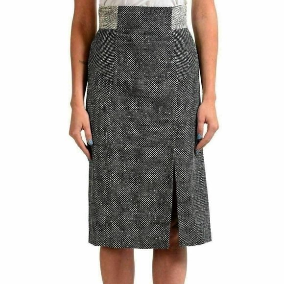 Viktor & Rolf Women's Wool Multi-Color Pencil Skirt US S IT 40
